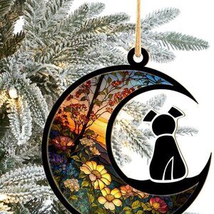 DIY Dog Ornament Suncatcher Memorial Gifts for Dog Lovers, A Back Dog Decor on